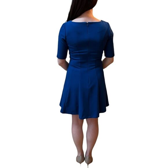 Cynthia Rowley Blue A-Line Elbow Sleeve Dress - Picture 6 of 16